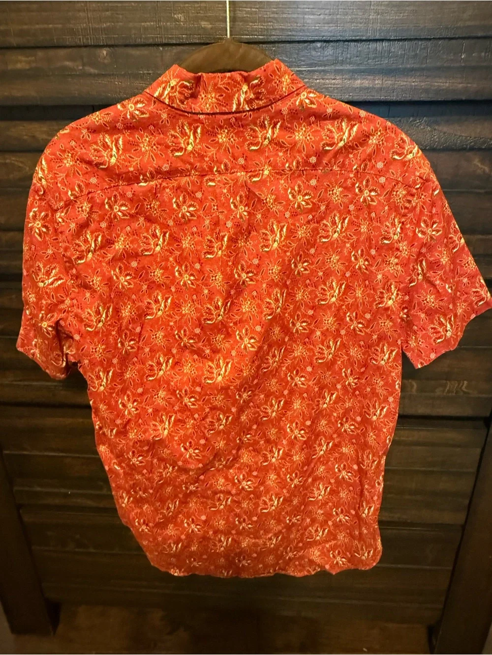 J.Crew Secret Wash Men’s Medium Red Floral Print Short Sleeve Shirt